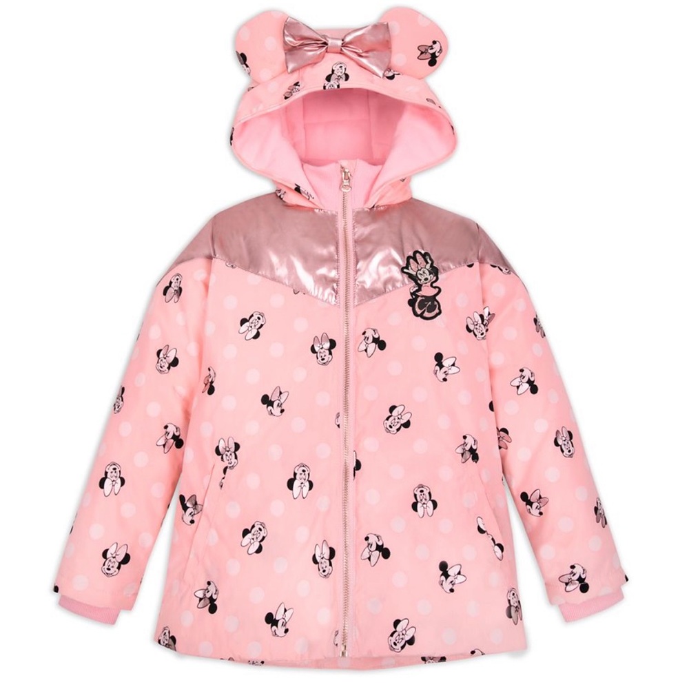 Toddler (2T), Minnie Mouse pink rain jacket.